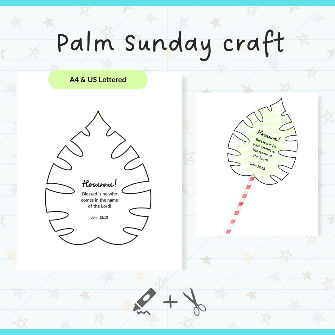 Palm Sunday Craft for Kids Holy Week Activity, Palm Sunday Coloring ...