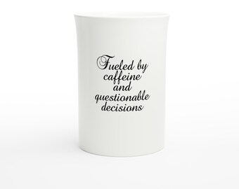 Funny Caffeine Quote Mug – Sarcastic Coffee Cup for Work – 10oz Porcelain Gift