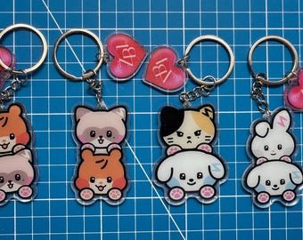 Zerobaseone Zb1 Fan Made Character Acrylic Key Chain Bag Chain ( Protective Films On Both Side )