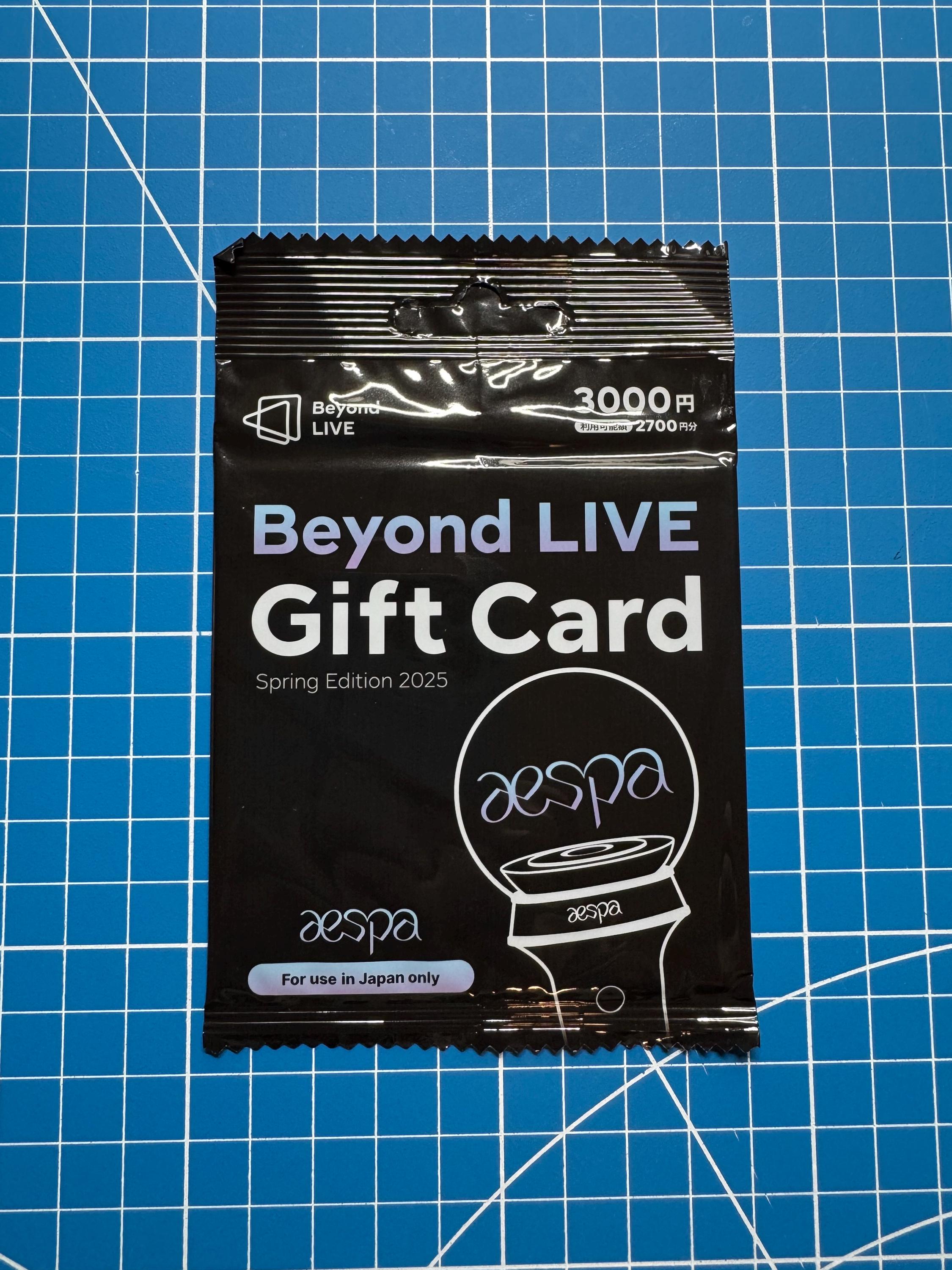 aespa　beyond  live　gift  code Aespa Japan Beyond Live Gift Card Official Photocard Brand
