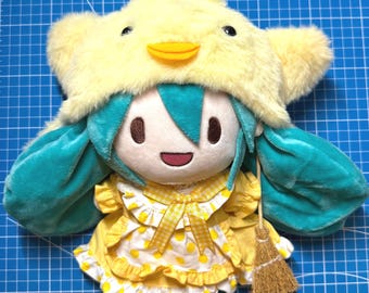 Hatsune Miku Cotton Doll Plush Toy 25cm Yellow House Keeper Dress Set