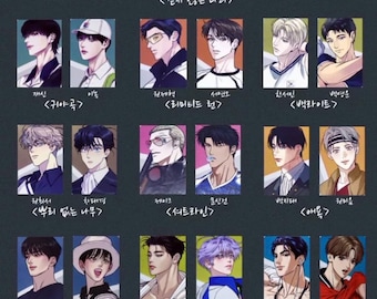 Colección aleatoria de tarjetas fotográficas del equipo Manhwa coreano 2024, equipo rojo (T), equipo azul (B), oficial, nueva y sellada (3 tarjetas por paquete)