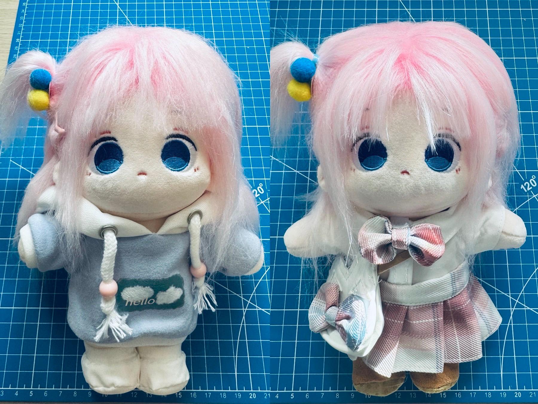 Bocchi The Rock Gotou Hitori Style Plush Cotton Doll 23cm Uniform Ver Hoodie Ver ( Please Read Description )