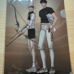 Carpeta de archivo del equipo Manhwa coreano 2024 Pintor de la noche + postal de pareja (tamaño A5) Oficial nueva y sellada