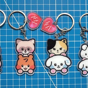 Zerobaseone Zb1 Fan Made Character Acrylic Key Chain Bag Chain ( Protective Films On Both Side )