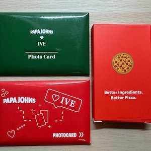 Ive x Papa Johns Official Korea Offline Event Photocard Set ( 6 Members/ Pack ) Round 1,2,4