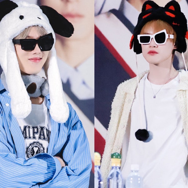 Kpop Star Style Substitute-- Nct Dream Fansign Event Asymmetrical Sunglasses ( white/ black )