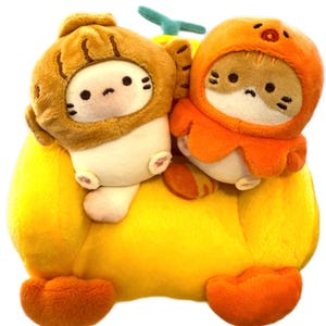 Taiyaki/Takoyaki Cat Stuffed Toy Keychain Bag Accessories 12cm-13cm ( Head Squeaky With Squeeze ) Cat Lover Gift