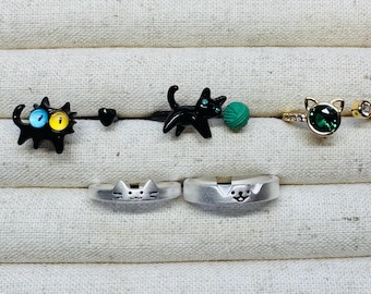 Cat Lover Adjustable Ring Collection ( Ring Size Could Be Adjusted By Hand Directly ) Cat Lover Gift