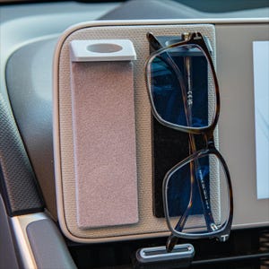 Magnetic glasses holder for Hyundai Sonata, Santa Fe (SE, SEL, XRT Trims only), Tucson, Kona, Ioniq 5, 9. Attaches to Metallic Dashboard