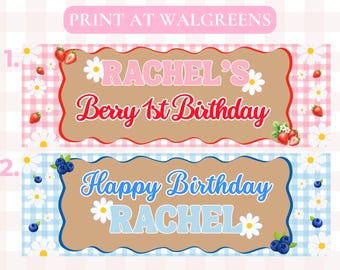 カスタムベリーバースデーバナー - Walgreensで印刷 - デジタルダウンロード
