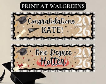 カスタム卒業式・大学・高校バナー - Walgreensで印刷 - デジタルダウンロード