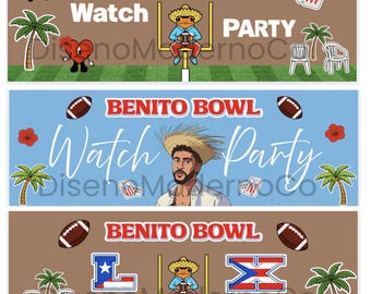 Benito Bowl Template Banners - Football Watch Party (3 for the price of 1!)
