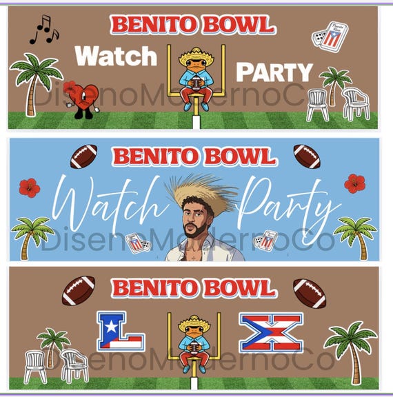 Benito Bowl Template Banners - Superbowl Watch Party (3 for the price of 1!)
