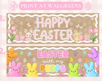 イースターデー＆ピープスバナー - デジタルダウンロード - Walgreensで印刷