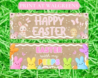 イースターデー＆ピープスバナー - デジタルダウンロード - Walgreensで印刷