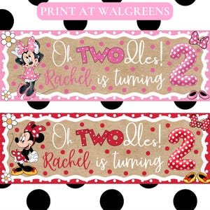 Minnie Mouse Oh TWOdles 2nd Birthday Banner - Digital Download - Print at Walgreens image 1