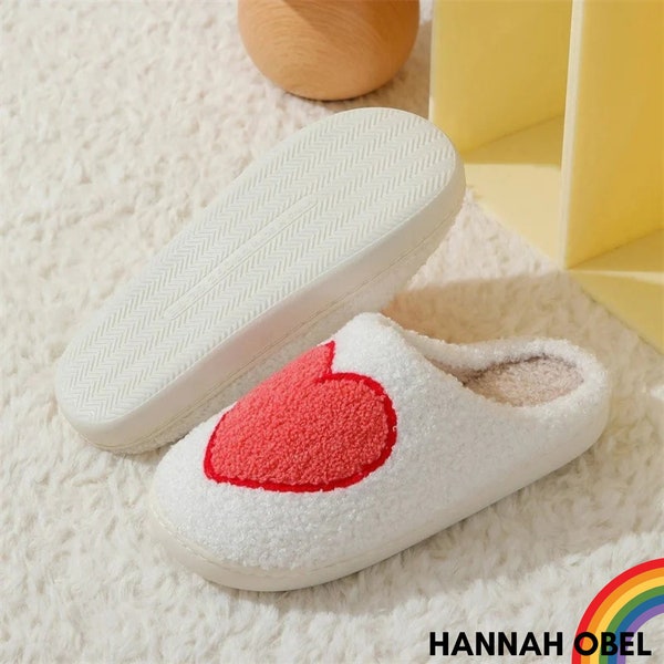 Cozy Love Heart Slippers: Warm, Plush, and Perfect for Valentine's Day or Birtday gift. Snuggle up in style!
