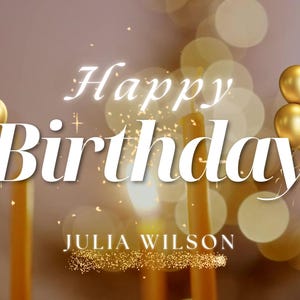 Tarjeta de cumpleaños digital / Poema personalizado / Tarjeta digital personalizada animada de feliz cumpleaños / Regalo para ella