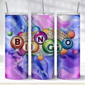Bingo 20oz  Skinny Tumbler w/ Straw