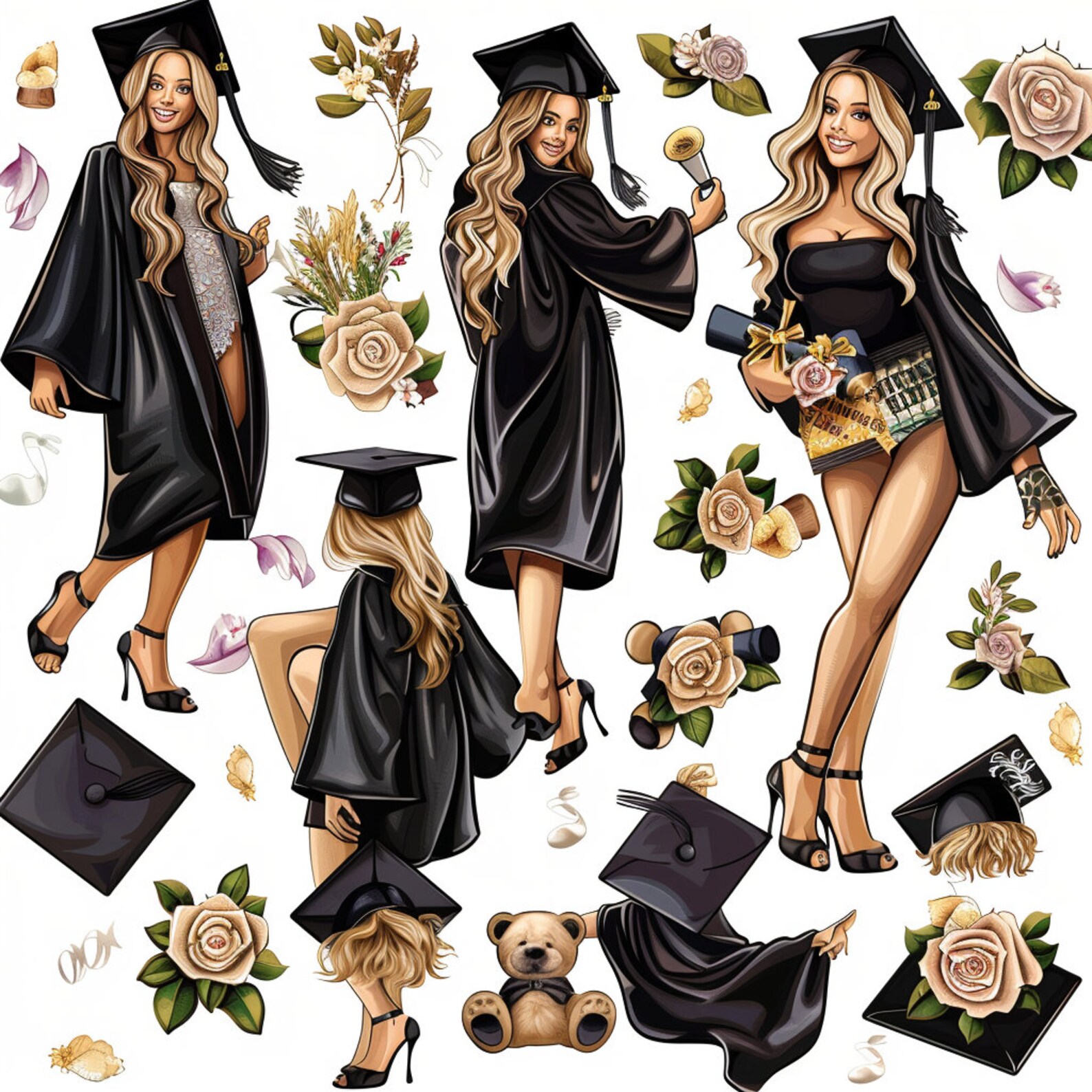 Watercolor Graduation Png, Graduation Cap, Graduation Clipart ...