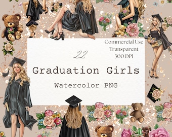 Watercolor Graduation PNG Doctor Graduation Clipart Graduation Girl PNG Graduation Cap Watercolor Clipart Watercolor Clip Art Commercial Use
