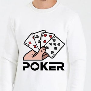 Poker Game Sweatshirt ,Royal Flush Poker Sweatshirt, Card Game Hoodie, Casino Graphic Sweater,Poker Hooded Sweatshirt,Card Game Clothing