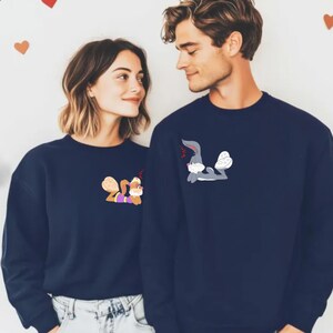 Personalized Valentine&#39;s Day Couple Sweatshirts - Matching Love Sweaters - Custom Gift for Him & Her - Cute Couples Outfit,Anniversary Gift