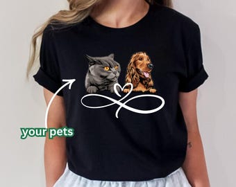 Custom Pet Portrait Shirte, Personalized Dog & Cat Shirte,petmemorial giftful,custompet portraite Tshirt,Memorial Pet Shirt, dog personaliti