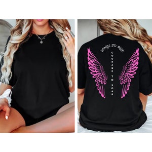 Personalized Angel Wings Shirt, Wings T-Shirt, Women Wings Tee, Motivational Text Shirt,angel wings memorie,Custom Angel Wings Shirte
