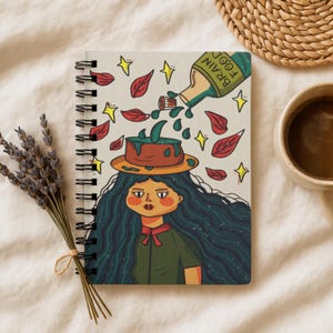 Cuaderno de espiral artístico: líneas rayadas, diario único, regalo para creativos, cuaderno de escritura, diario con tablero de estado de ánimo