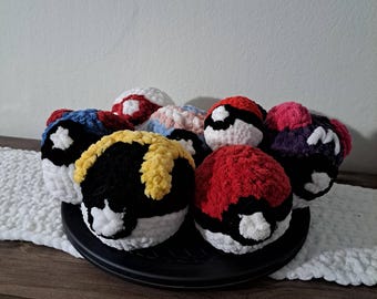 Monster Catching Ball Crochet Plushie