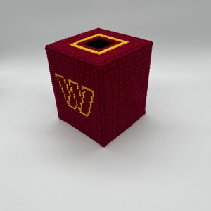 Washington Commanders Style Tissue Box Cover Plastic Canvas