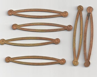6 Vintage Brass Decorative Findings