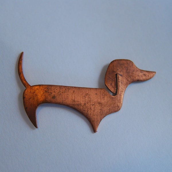 1 Vintage Copper Dachshund