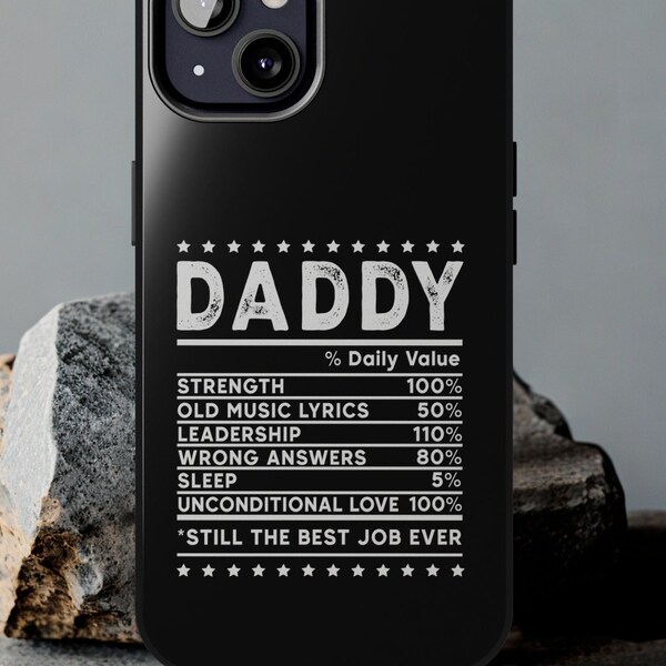 Cool Daddy iPhone Cover - Humorous Strength & Sleep Stats - Trendy Phone Protection, Great Gift for New Dads