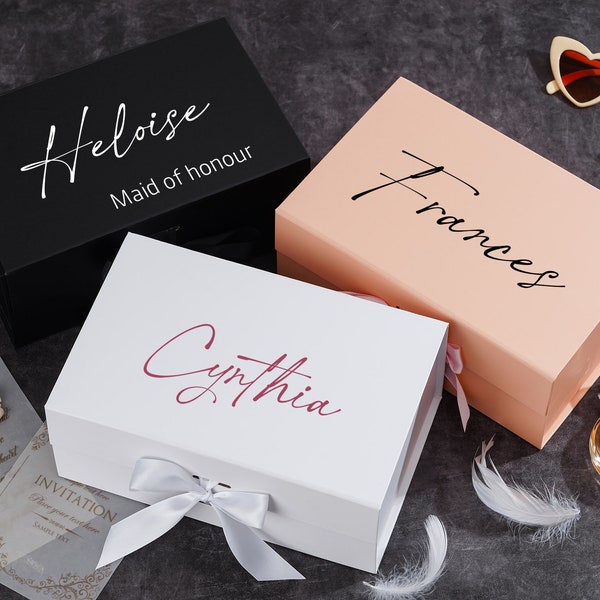 Caja de propuesta de dama de honor personalizada, caja vacía de dama de honor, caja de regalos de dama de honor, ¿serás mi dama de honor, caja de fiesta nupcial de propuesta, caja de regalos?