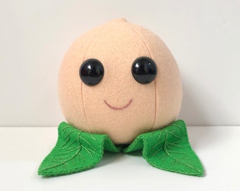 White Peach Plush / Kawaii Plush / Food Plush / Stuffed Food / Gift / Dorm / Pincushion