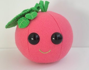 Pinkberry Plush / Kawaii Plush / Food Plush / Berry Stuffed Animal / Stuffed Food / Gift / Dorm / Pincushion