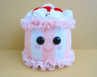 Cherry Cake Plush / Kawaii Plush / Gift / Pincushion