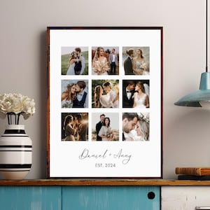 Collage de fotos personalizado, regalo de fotos personalizado para parejas, regalo de recuerdos familiares, póster de fotos personalizado, collage de fotos de aniversario, regalo de bodas