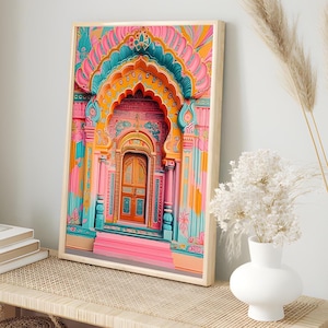Jaipur painting, Indian Travel Wall Art, Royal Indian Palace Prints, Traditional India Wall Art, Bohemian Indian Wall Decor, India Print