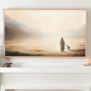 Jesus-ram-TV-konst, Samsung-ram-TV-konst, kristen TV-konst, kristen religiös oljemålning, kristen ram-TV-dekor, religiös TV-konst