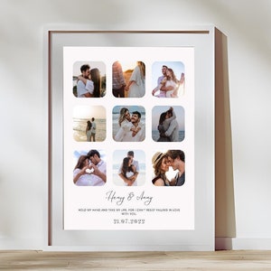 Collage de fotos de pareja, collage de fotos personalizado, regalo de collage de fotos de aniversario, collage memorable para pareja, marco de fotos de pareja personalizado