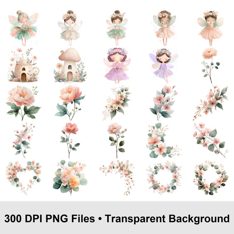 Fairy Clipart Clipart PNG, Cute Pastel Fairy PNG, Fairy Garden Graphics ...
