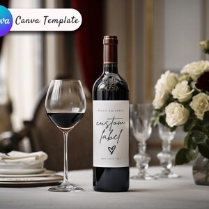 Modèle d'étiquette de vin personnalisée, Étiquettes de vin imprimables, Modèle d'étiquette de vin, Etiquette de vin cadeau personnalisée, Modèle d'étiquette de vin à faire soi-même, Cadeaux vin