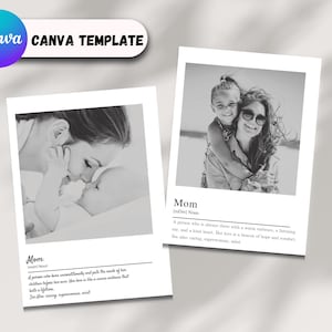 Impresión de definición personalizada, regalo personalizado para el primer día de la madre, impresión de cita personalizada para mamá, arte de definición de mamá y familia, regalo fotográfico para mamá
