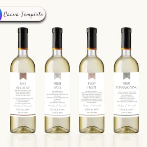 Etiquetas de vinho Milestones, casamento moderno, primeiro aniversário, chá de panela, cesta de vinho, presente de noivado, momentos de casados, marcos modernos