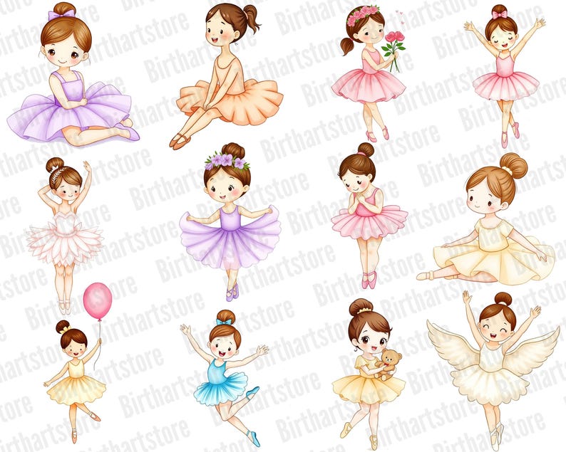Little Ballerina Clipart, Princess Ballet Girl, Cute Dancer Clipart ...