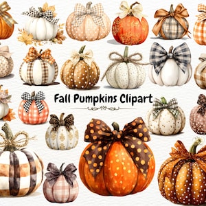 Watercolor Pumpkin Clipart Bundle – Autumn  Fall PNG Designs for Thanksgiving, Halloween, Stickers & Sublimation – Instant Download